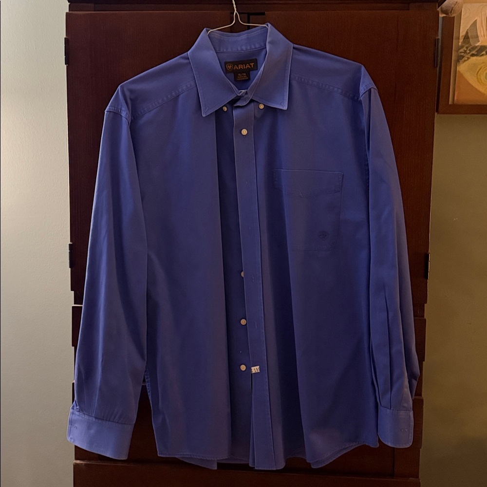 Ariat Men's Blue Casual Button Down Shirt